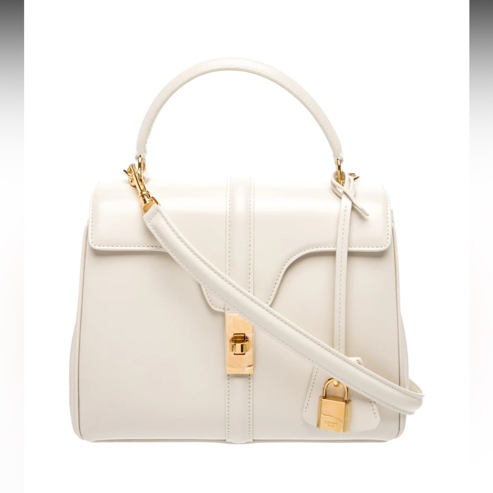 Celine 16 Top Handle Bag Smooth Calfskin Mini Cream